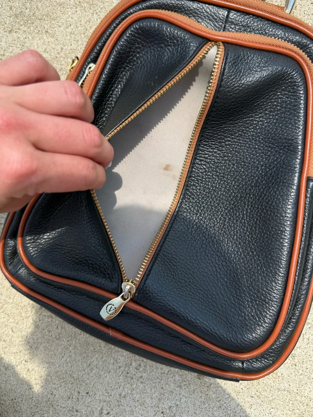 Valentina Pebbled Leather Sling Backpack/Purse